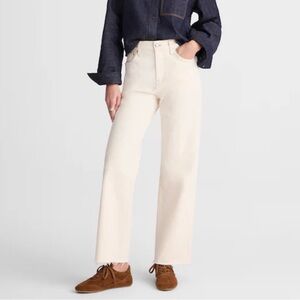 Madewell Cream Denim Flare Pants